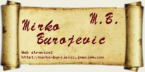 Mirko Burojević vizit kartica